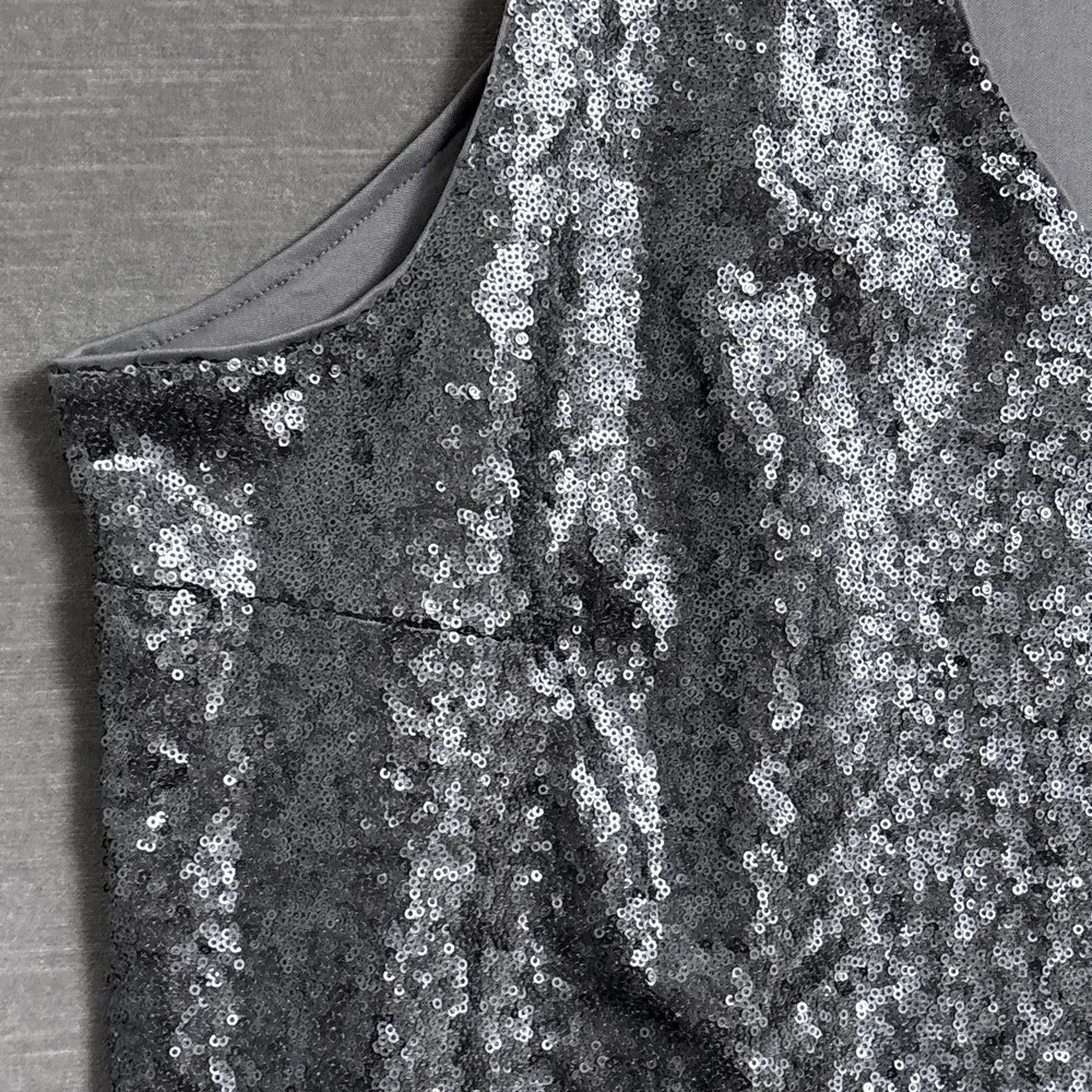 Lane Bryant Top 22 24 Gray Sequin Sparkle Tank Sleeveless Party Cocktail Evening
